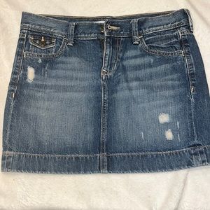Navy Blue Denim Mini Skirt